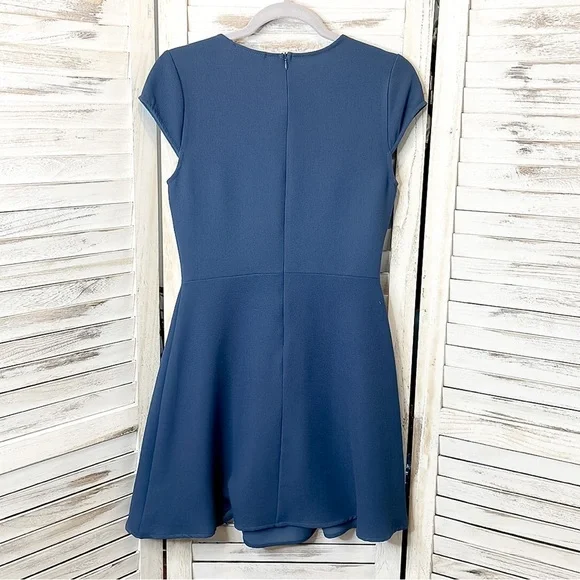 EVERLY | Navy Blue Cap Sleeve Mini Dress - Picture 9 of 9